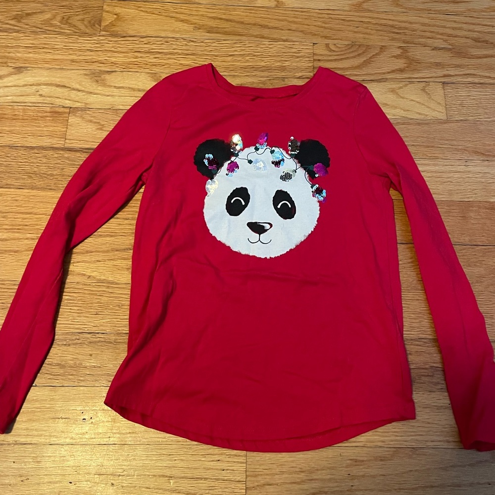 Girls Panda Holiday Shirt